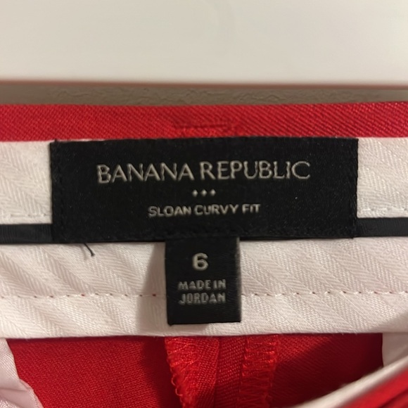 Banana Republic Red Sloan Curvy Fit Trousers Size 6 - Picture 2 of 5